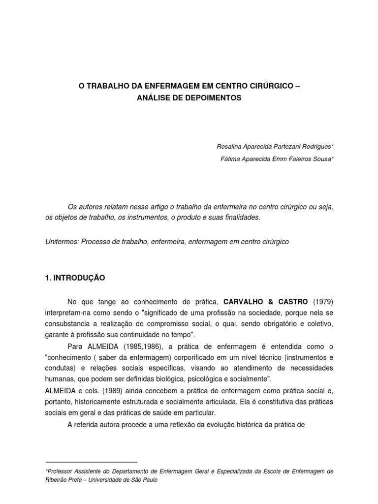 Enfermagem No Centro Cirúrgico Pdf Enfermagem Hospital