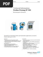 Technical Information Proline Promag W 500: Electromagnetic Flowmeter