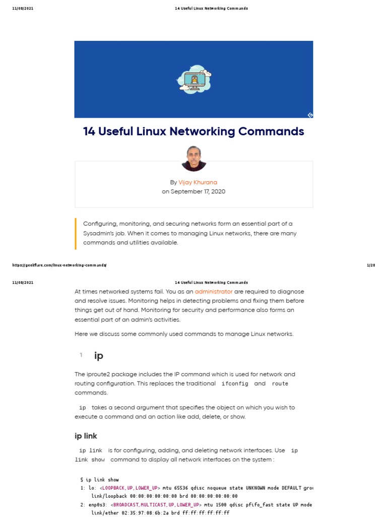 14 Useful Linux Networking Commands – WGKPSE