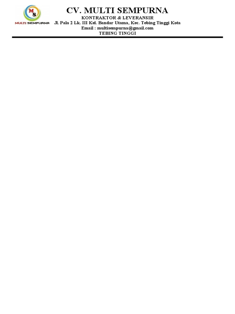 Kop Surat CV Multi Sempurna | PDF