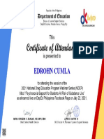 Certificate of Participation