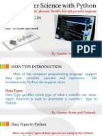 Data Handling in Python: Types, Strings, Lists, Tuples, Sets & Dicts