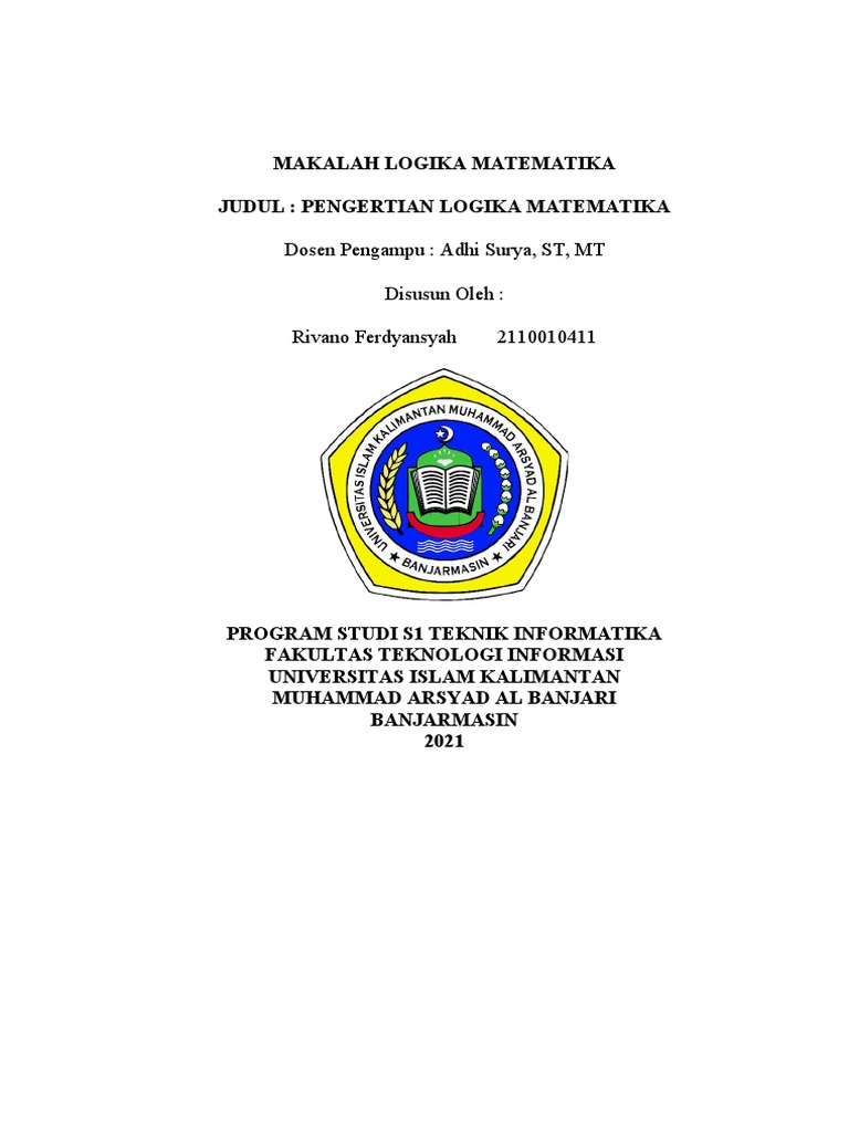 Pengantar Logika Matematika | PDF | Metode & Bahan Ajar