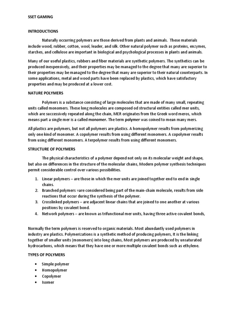 Materials Science Engineering Polymer Structures Chapter 14 Part