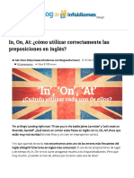 In, On, at - ¿Cómo Utilizar Correctamente Las Preposiciones en Inglés - Infoidiomas