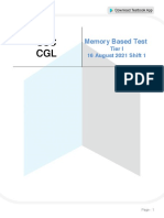 SSC CGL: Memory Based Test