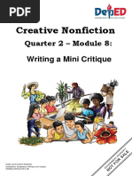 Creative Nonfiction: Quarter 2 - Module 8