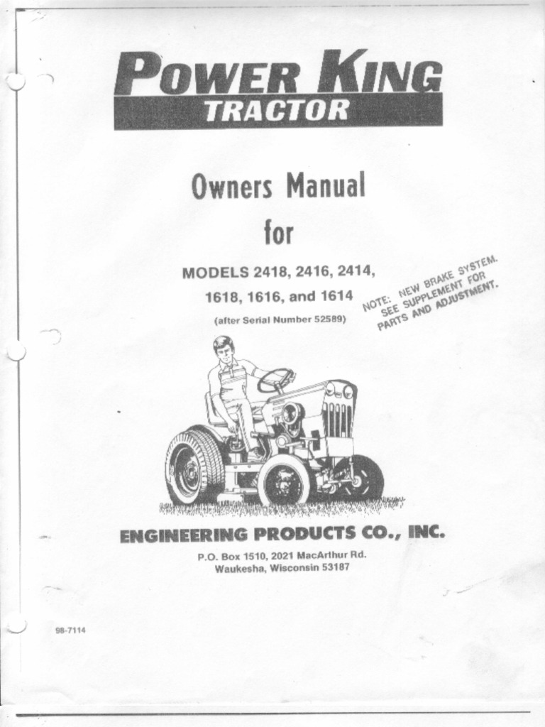 Power King Tractor Owners Manual PDF Transportation Engineering