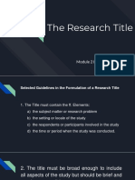 Research Titles