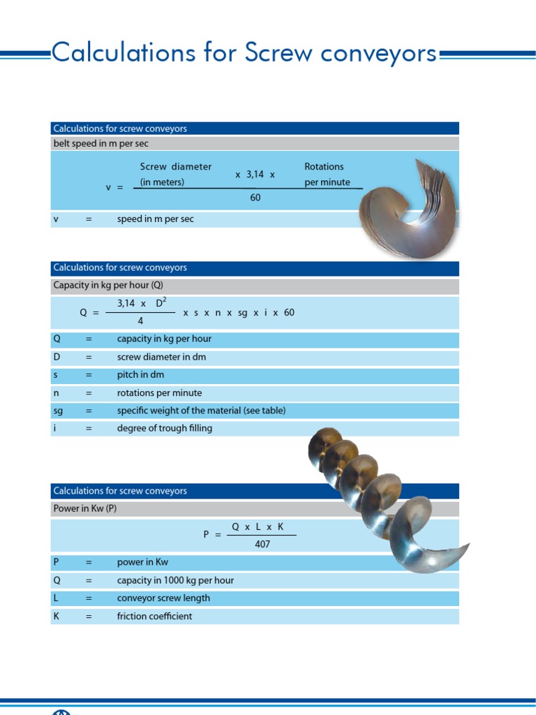 Screw Calculations PDF
