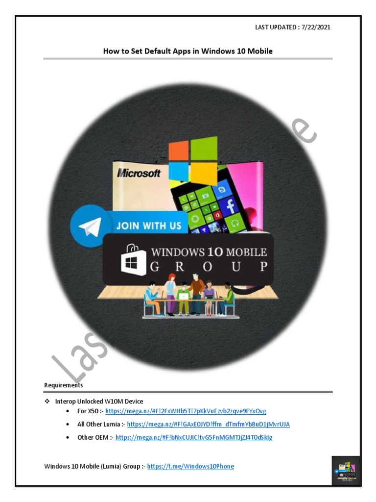 Set Default Apps on Windows 10 Mobile | PDF | Windows 10 | Application ...