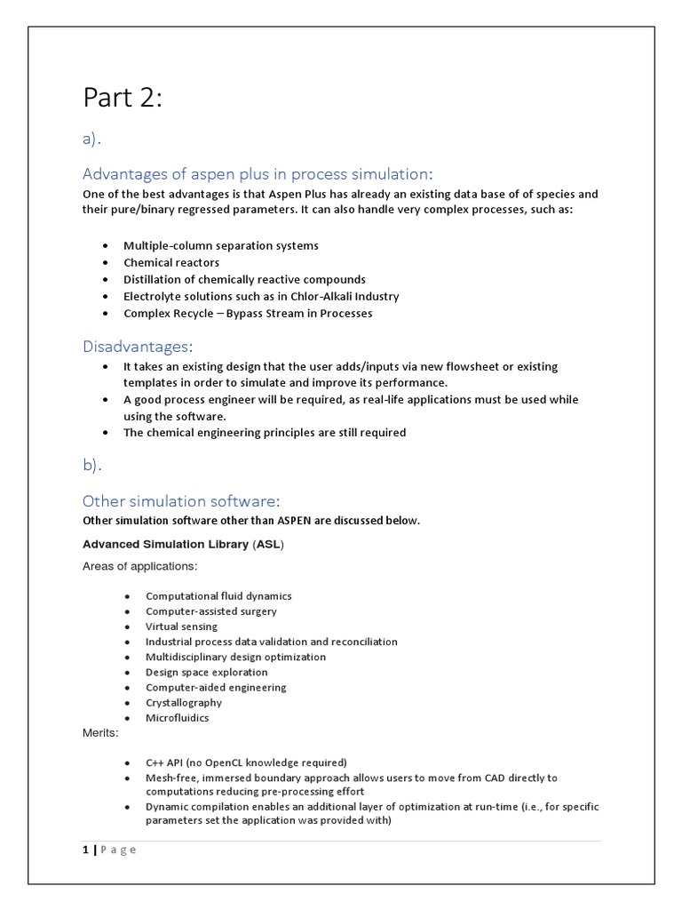 Advantages of Aspen Plus in Process Simulation | PDF | Simulation ...