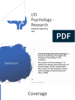 I/O Psychology Research Methods