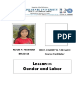 Lesson:25 Gender and Labor: Prof. Charry B. Tachado Course Facilitator Novie P. Federizo Btled 1B
