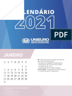 Calendário acadêmico 2021 UNIEURO