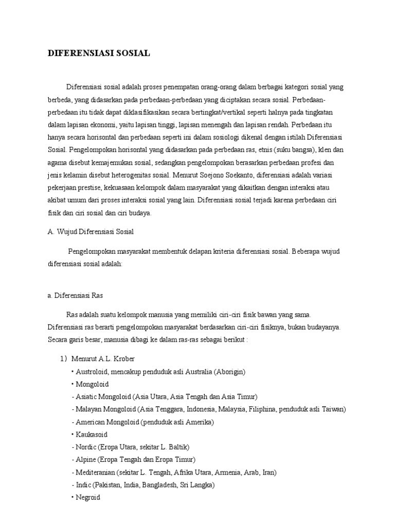 Diferensiasi Sosial Pdf
