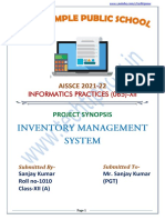 Project Synopsis Inventory Management System