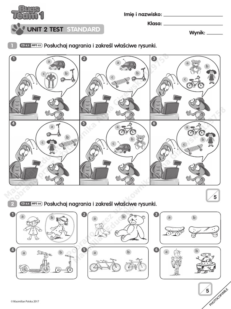 Bugs Team 2 Testy Pdf Unit 1