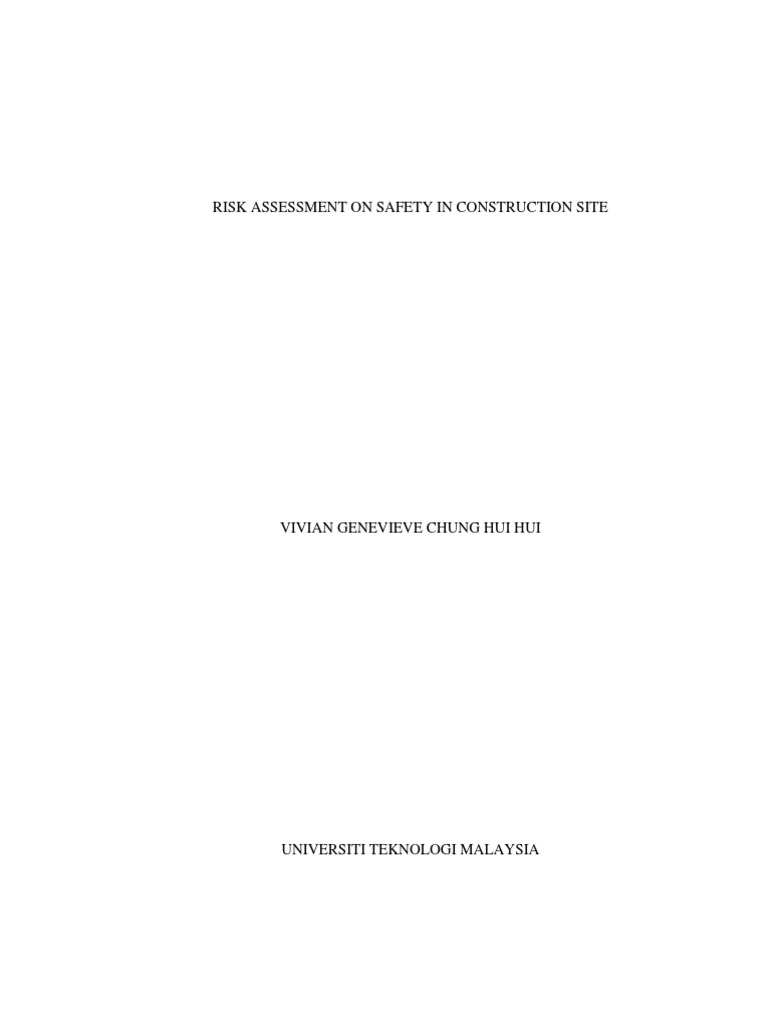 Safety Risk Assessment in Construction | PDF | Risk | Science