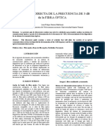 MEDICIÓN INDIRECTA DE LA FRECUENCIA DE 3 DB de La FIBRA ÓPTICA