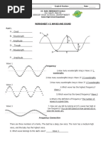 A: Crest B: Wavelength C: Amplitude D: Trough E: Wavelength F: Amplitude A B C F D E