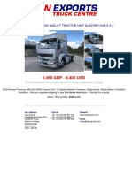 6,450 GBP - 9,400 USD: Renault Premium 450 Midlift Tractor Unit Sleeper Cab 6 X 2