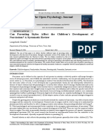 Can Parenting Styles Affect the Children’s Development of Narcissism? A Systematic Review