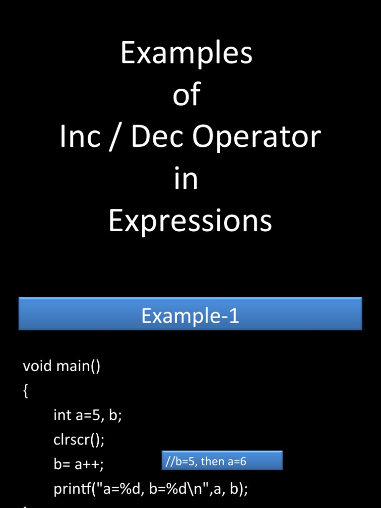 Inc/Dec Operators in C: Examples Explained | PDF | Software Engineering ...