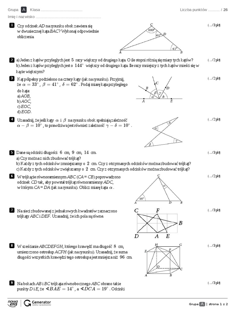 Figury Geometryczne Na Płaszczyźnie Klasa 8