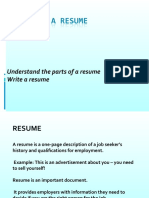 Understand The Parts of A Resume Write A Resume