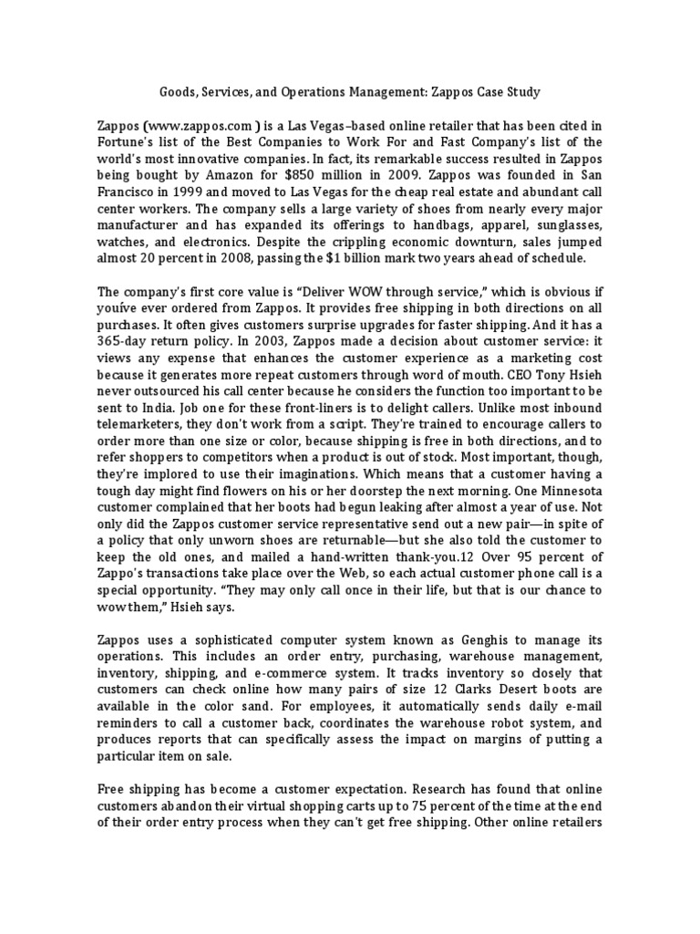 Zappos | Download Free PDF | Zappos | Business