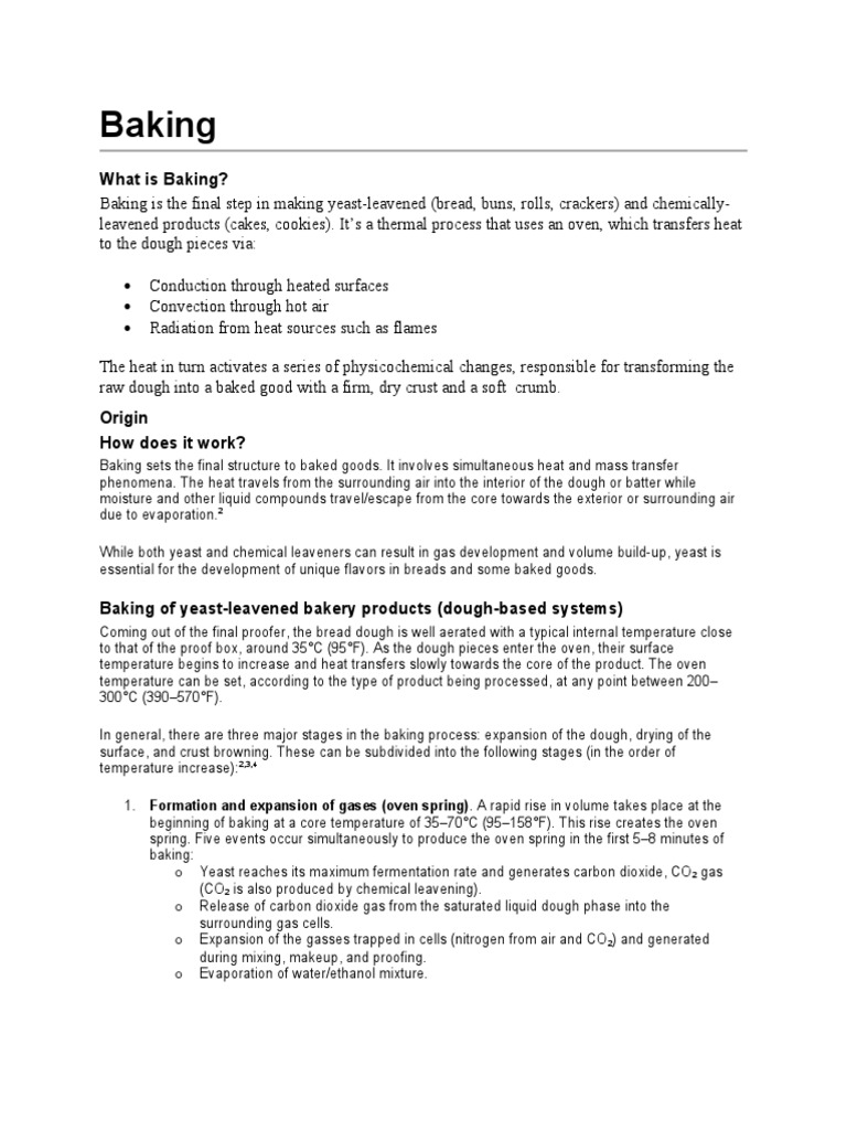 Baking Process PDF Baking Breads