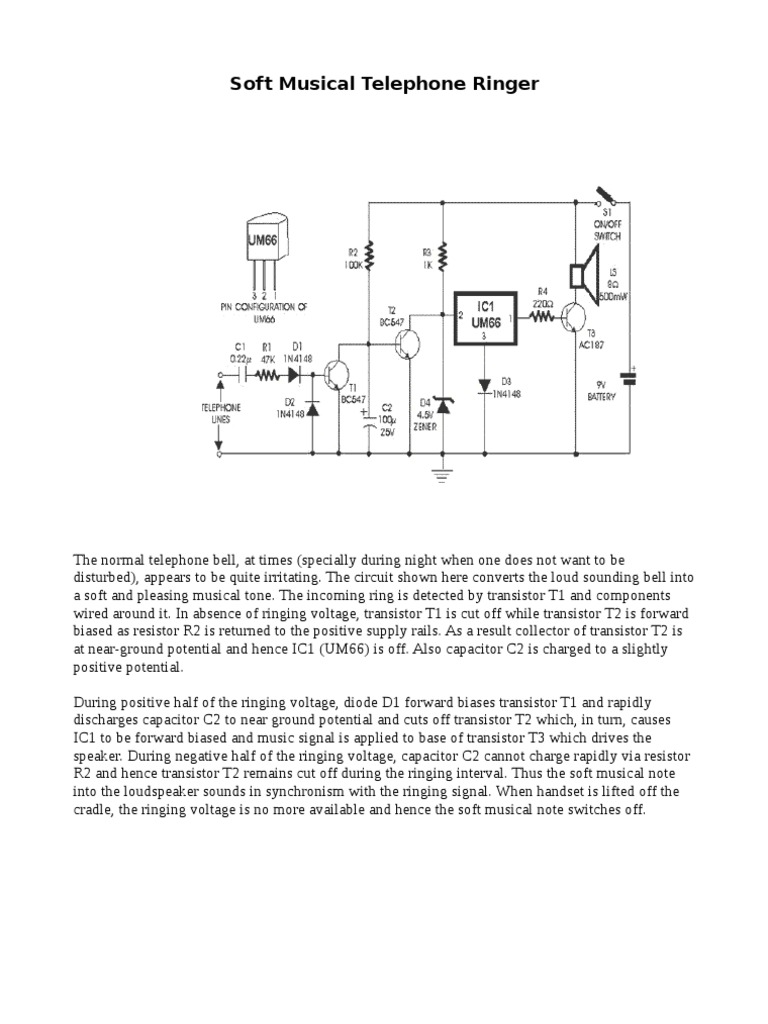 Soft Musical Telephone Ringer | PDF