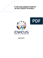 Report on the challenges faced by women in civil society in Africa