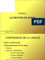 La Gestión de Datos: Unidad 1