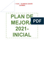PLAN DE MEJORA NIVEL INICIAL 2021 OCTUBRE
