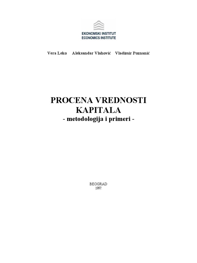 Procena Vrednosti Kapitala - Metodologija I Primeri | PDF