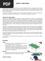 Lesson 2 - Table Tennis