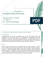 Writtenactivityno.3: Biologicalmacromolecules: Pauline Anne R. Grana 12-Abm-A Mr. Alden Montealegre