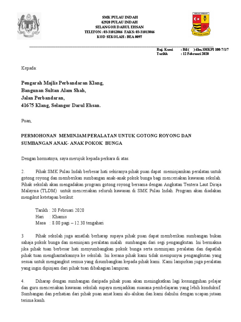 Surat Sumbangan Pokok Bunga Pdf