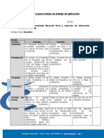 Evaluar trabajo aplicación Word información Web