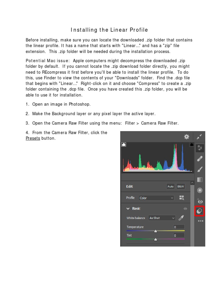 Installing and Using Linear Profiles | PDF | Raw Image Format ...