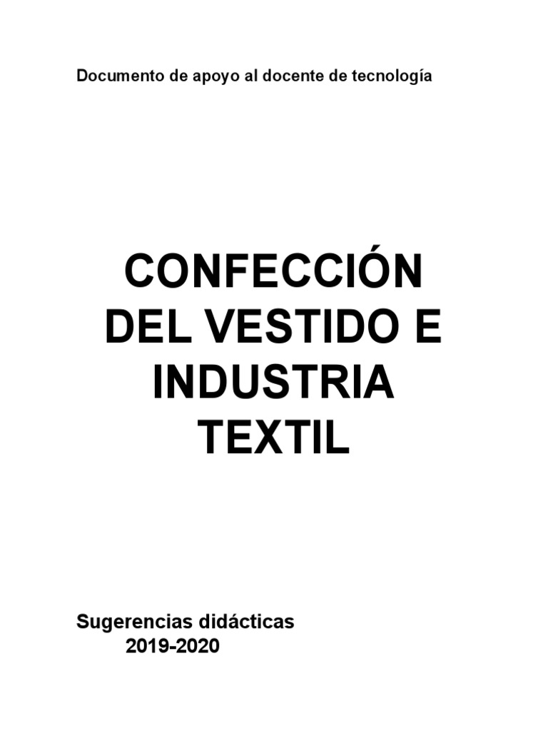 Confección Del Vestido e Industria Textil | PDF | Aprendizaje | Evaluación
