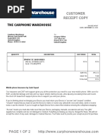 The Carphone Warehouse: Customer Receipt