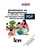 Edukasyon Sa Pagpapakatao: Ang Kahadlok Pakigbatokan, Abilidad Ipasigarbo