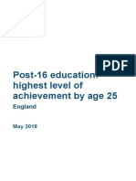 Post 16 Education Highest Level of Achievement by Age 25
