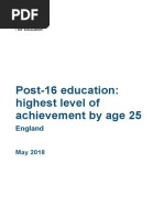 Post 16 Education Highest Level of Achievement by Age 25