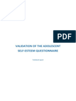 Validation of The Adolescent Self Esteem Questionnaire