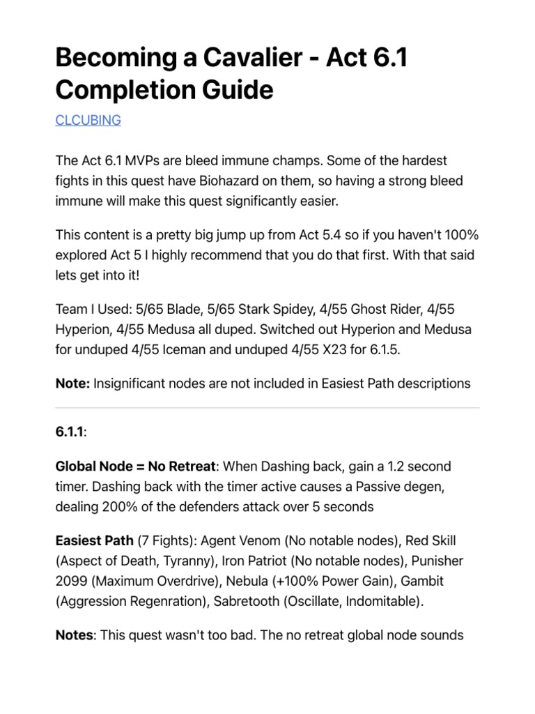 Cavalier Guide Act 6 1 Strategies Pdf Marvel Entertainment