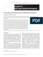 A Risk Analysis of Small-Hydro Power SHP Plants in